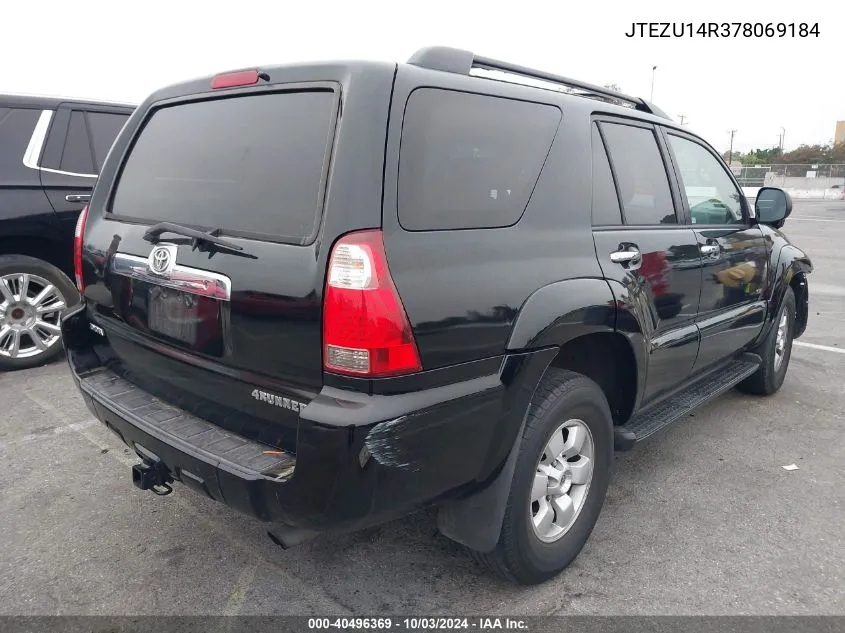 2007 Toyota 4Runner Sr5 V6 VIN: JTEZU14R378069184 Lot: 40496369