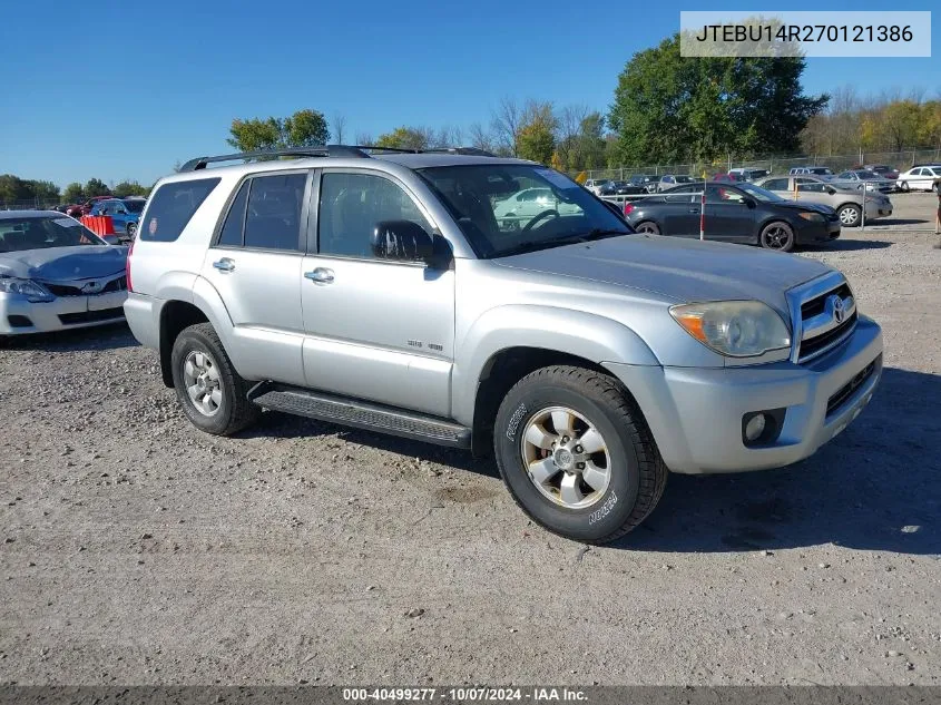 JTEBU14R270121386 2007 Toyota 4Runner Sr5 V6