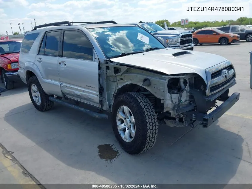 2007 Toyota 4Runner Sport V6 VIN: JTEZU14R478080341 Lot: 40500235