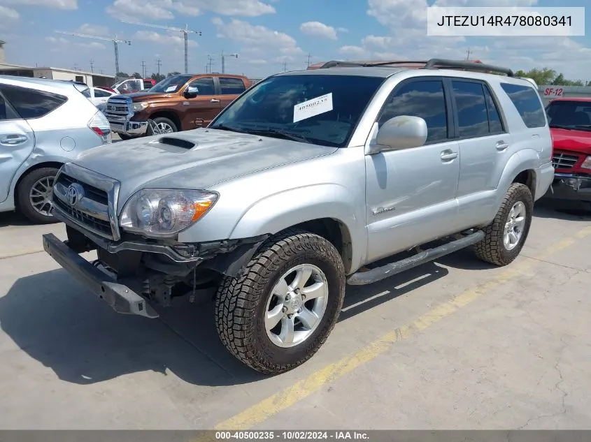 2007 Toyota 4Runner Sport V6 VIN: JTEZU14R478080341 Lot: 40500235