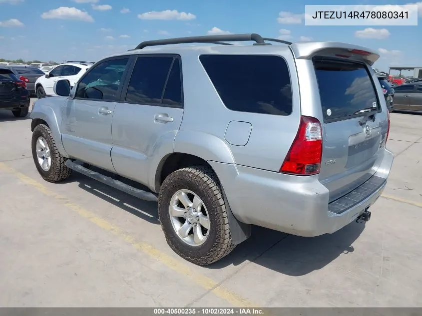 2007 Toyota 4Runner Sport V6 VIN: JTEZU14R478080341 Lot: 40500235