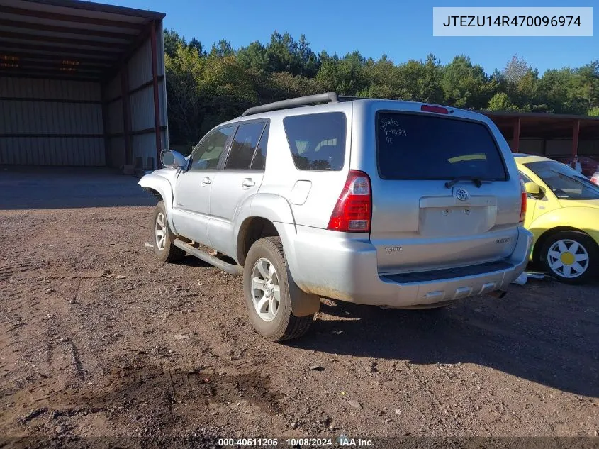 2007 Toyota 4Runner Sr5/Sport VIN: JTEZU14R470096974 Lot: 40511205