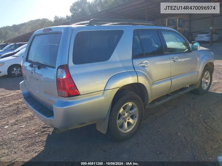 2007 Toyota 4Runner Sr5/Sport VIN: JTEZU14R470096974 Lot: 40511205