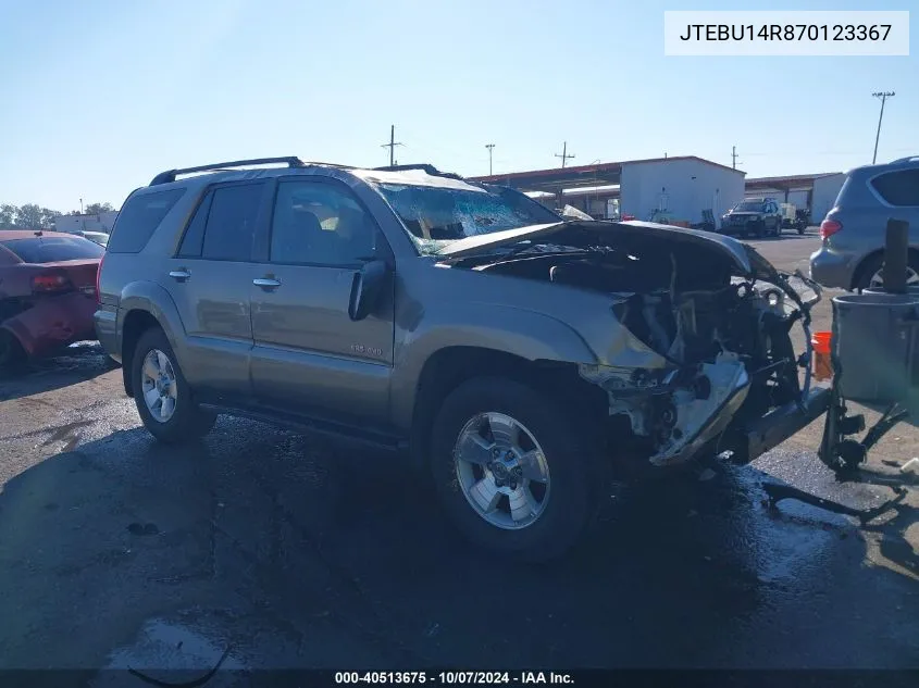 JTEBU14R870123367 2007 Toyota 4Runner Sr5/Sport