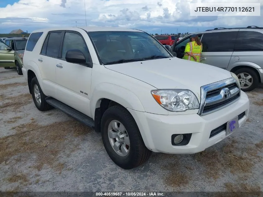 2007 Toyota 4Runner Sr5/Sport VIN: JTEBU14R770112621 Lot: 40519687