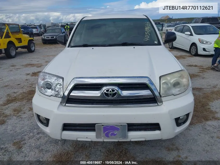 2007 Toyota 4Runner Sr5/Sport VIN: JTEBU14R770112621 Lot: 40519687