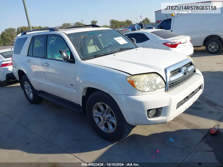 2007 Toyota 4Runner Sr5 V6 VIN: JTEZU14R578085158 Lot: 40523439