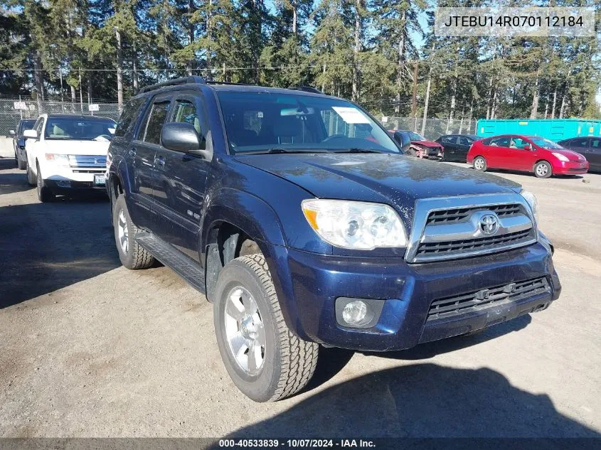 JTEBU14R070112184 2007 Toyota 4Runner Sr5 V6