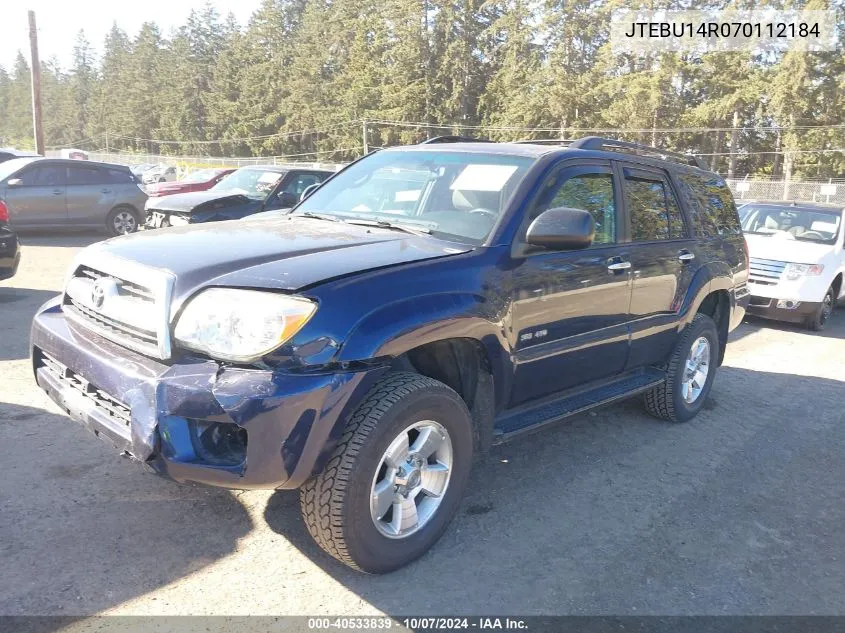 JTEBU14R070112184 2007 Toyota 4Runner Sr5 V6