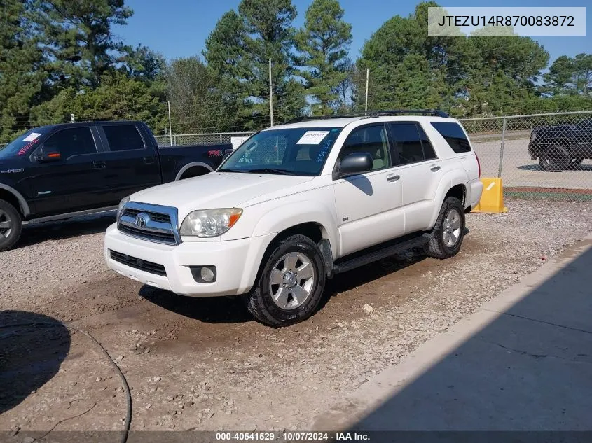 2007 Toyota 4Runner Sr5 V6 VIN: JTEZU14R870083872 Lot: 40541529