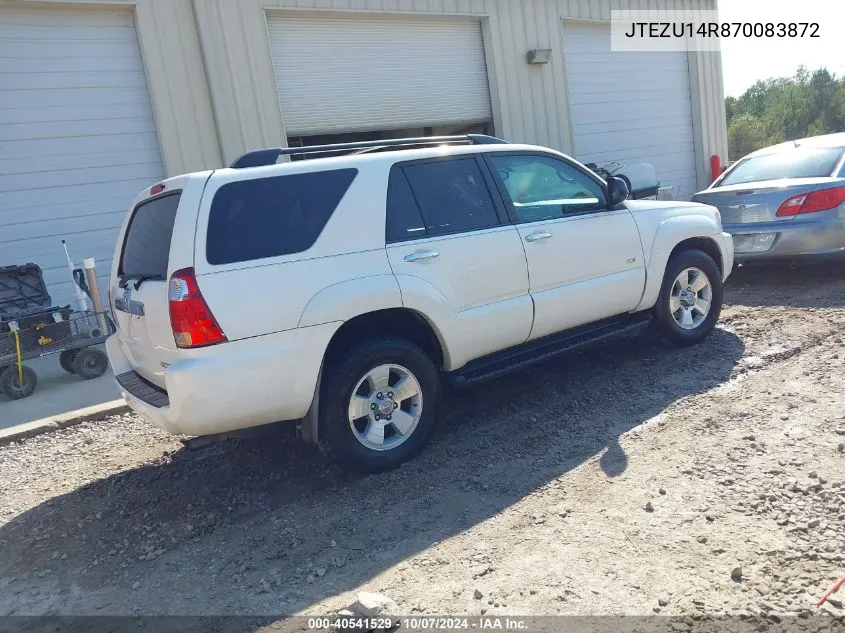 2007 Toyota 4Runner Sr5 V6 VIN: JTEZU14R870083872 Lot: 40541529