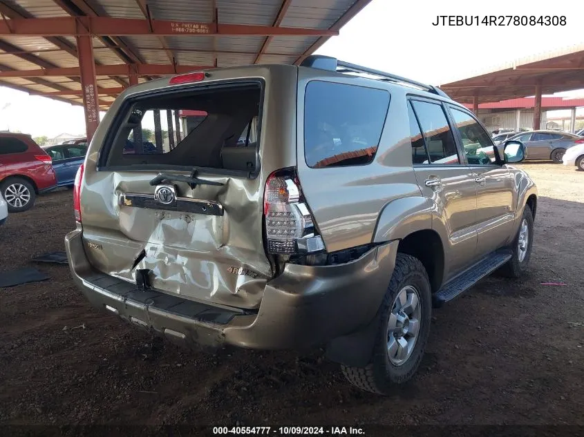 2007 Toyota 4Runner Sr5 V6 VIN: JTEBU14R278084308 Lot: 40554777