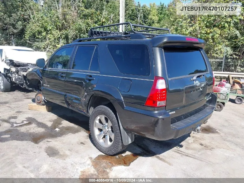 JTEBU17R470107257 2007 Toyota 4Runner Limited V6