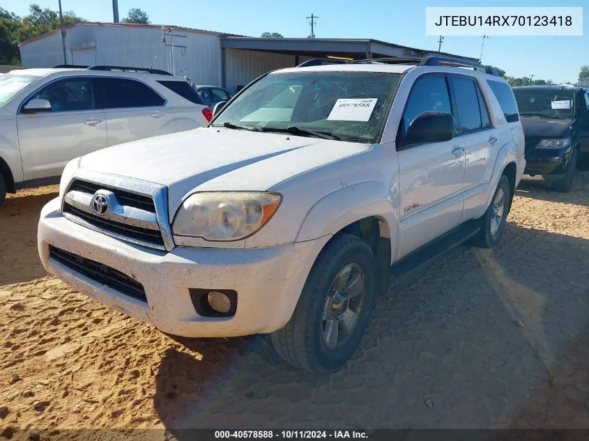 2007 Toyota 4Runner Sr5 V6 VIN: JTEBU14RX70123418 Lot: 40578588