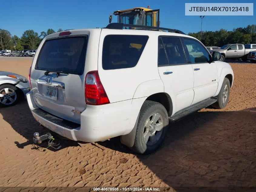 2007 Toyota 4Runner Sr5 V6 VIN: JTEBU14RX70123418 Lot: 40578588