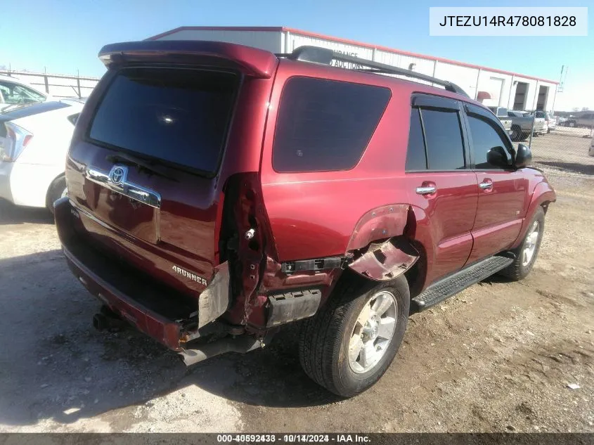 JTEZU14R478081828 2007 Toyota 4Runner Sr5 V6