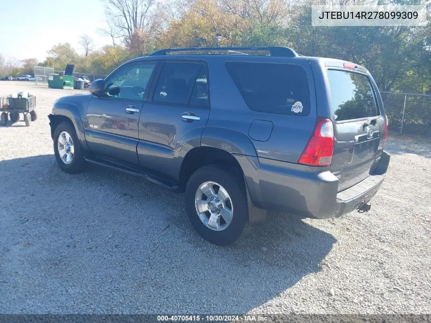 2007 Toyota 4Runner Sr5 V6 VIN: JTEBU14R278099309 Lot: 40705415