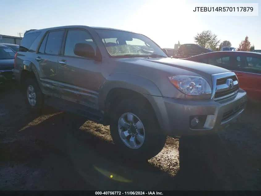 2007 Toyota 4Runner Sr5 V6 VIN: JTEBU14R570117879 Lot: 40756772