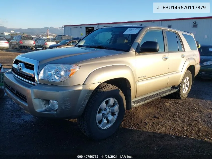 2007 Toyota 4Runner Sr5 V6 VIN: JTEBU14R570117879 Lot: 40756772