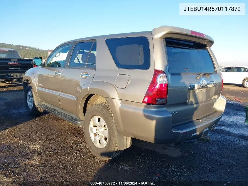 2007 Toyota 4Runner Sr5 V6 VIN: JTEBU14R570117879 Lot: 40756772