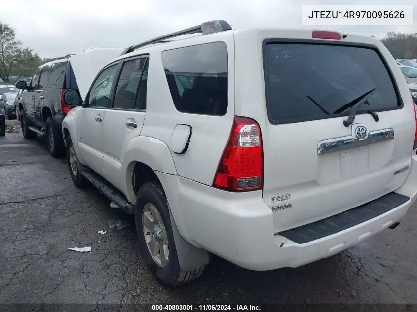 2007 Toyota 4Runner Sr5 V6 VIN: JTEZU14R970095626 Lot: 40803001