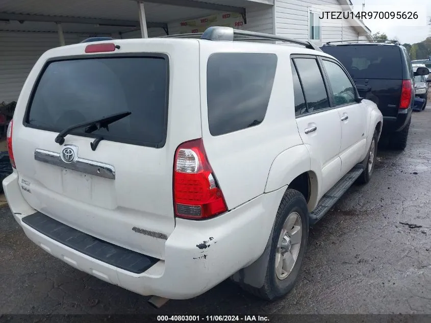 2007 Toyota 4Runner Sr5 V6 VIN: JTEZU14R970095626 Lot: 40803001