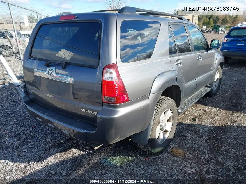 2007 Toyota 4Runner Sport V6/Sr5 V6 VIN: JTEZU14RX78083745 Lot: 40830964