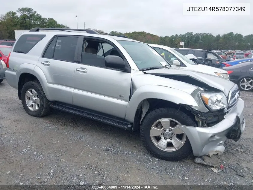 2007 Toyota 4Runner Sr5 V6 VIN: JTEZU14R578077349 Lot: 40854009