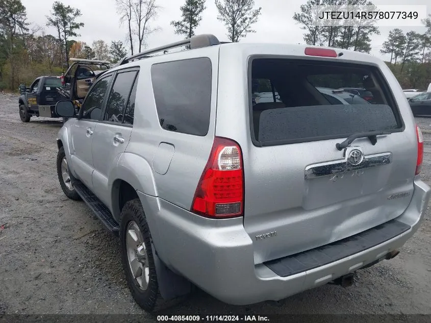 2007 Toyota 4Runner Sr5 V6 VIN: JTEZU14R578077349 Lot: 40854009