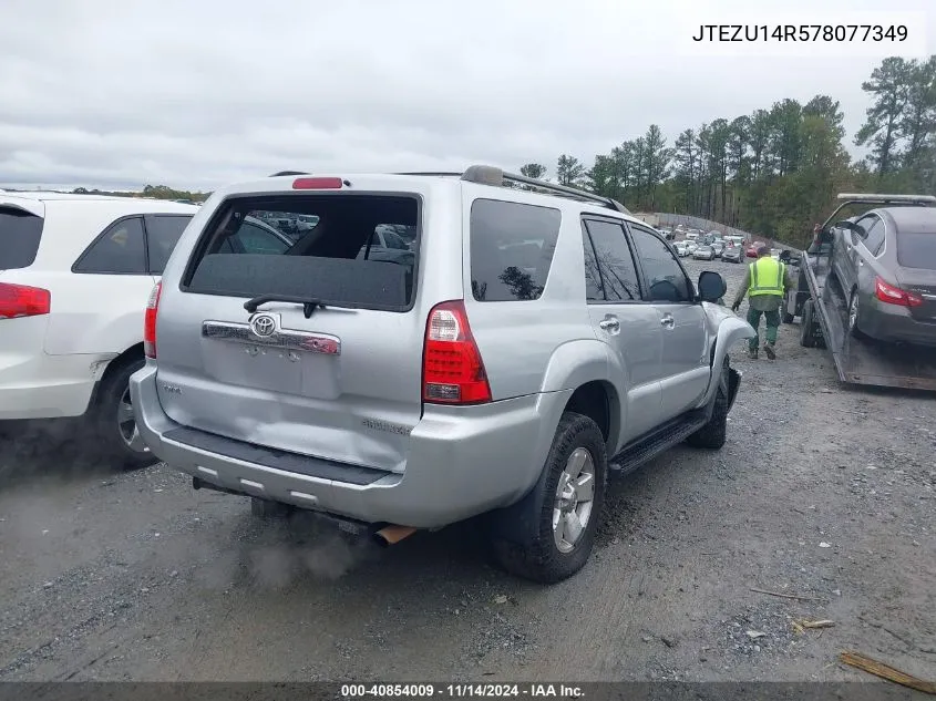 2007 Toyota 4Runner Sr5 V6 VIN: JTEZU14R578077349 Lot: 40854009