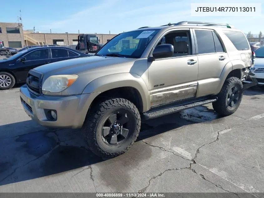 2007 Toyota 4Runner Sr5 V6 VIN: JTEBU14R770113011 Lot: 40856859