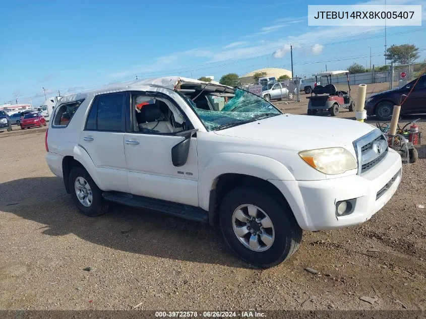 2008 Toyota 4Runner Sr5 V6 VIN: JTEBU14RX8K005407 Lot: 39722578