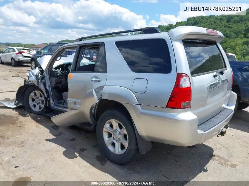 JTEBU14R78K025291 2008 Toyota 4Runner Sr5 V6