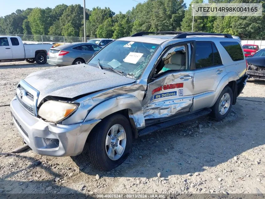 2008 Toyota 4Runner Sr5 V6 VIN: JTEZU14R98K004165 Lot: 40075247