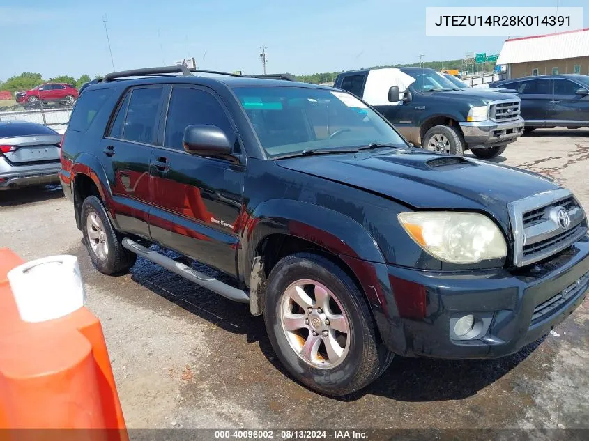 2008 Toyota 4Runner Sport V6 VIN: JTEZU14R28K014391 Lot: 40096002