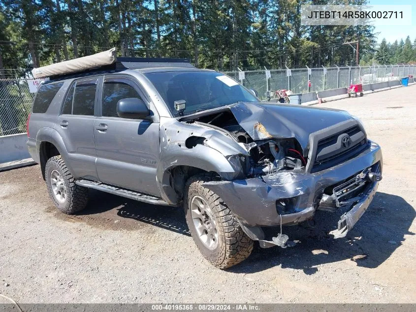 2008 Toyota 4Runner Sr5 V8 VIN: JTEBT14R58K002711 Lot: 40195365