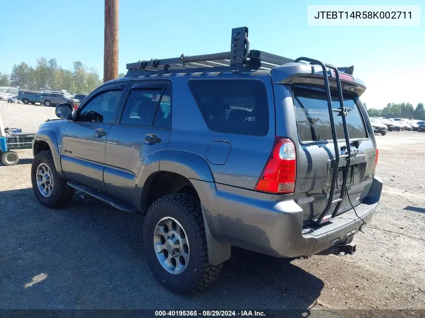 2008 Toyota 4Runner Sr5 V8 VIN: JTEBT14R58K002711 Lot: 40195365