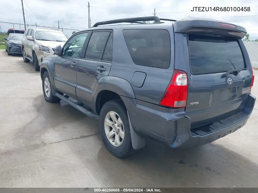 2008 Toyota 4Runner Sport V6 VIN: JTEZU14R680100458 Lot: 40250685