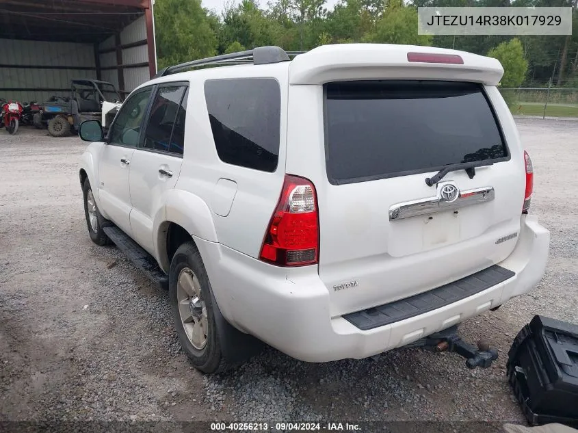 2008 Toyota 4Runner Sr5 V6 VIN: JTEZU14R38K017929 Lot: 40256213