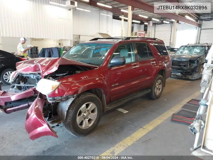 2008 Toyota 4Runner Sr5 V6 VIN: JTEBU14RX8K032896 Lot: 40270215