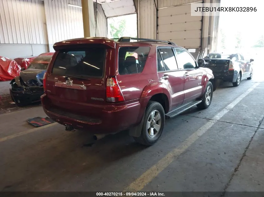 JTEBU14RX8K032896 2008 Toyota 4Runner Sr5 V6