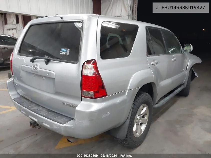 JTEBU14R98K019427 2008 Toyota 4Runner Sport V6