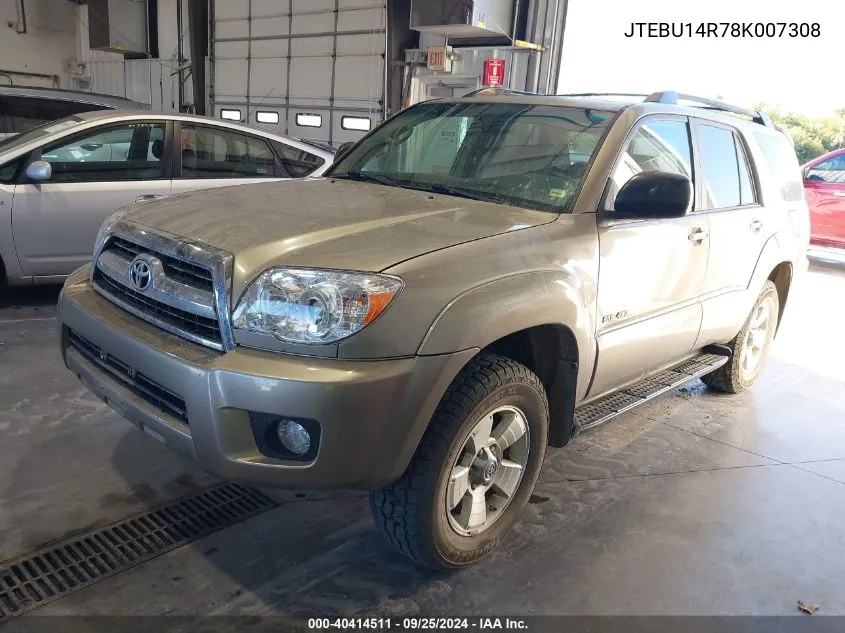 2008 Toyota 4Runner Sr5 V6 VIN: JTEBU14R78K007308 Lot: 40414511