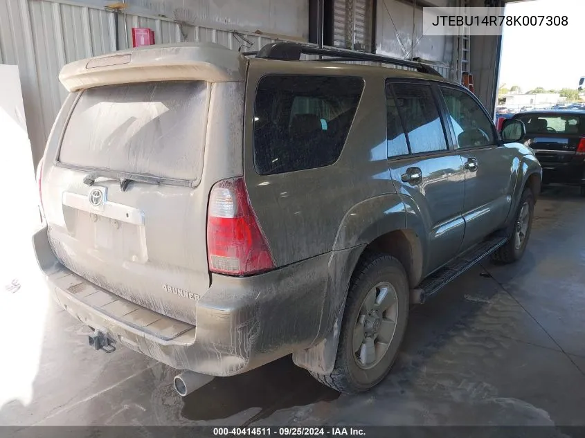 JTEBU14R78K007308 2008 Toyota 4Runner Sr5 V6