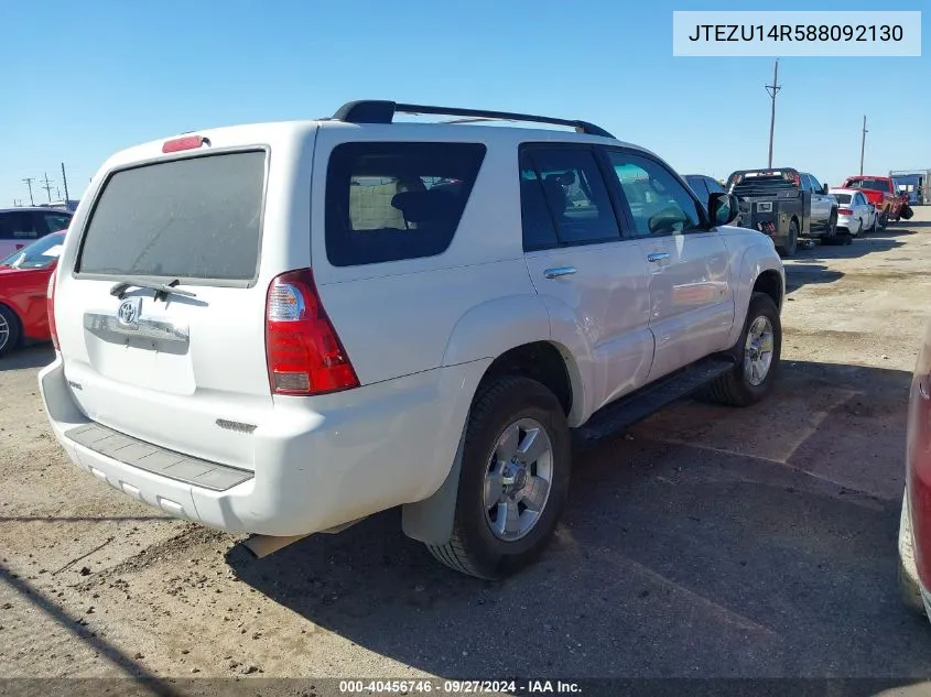 2008 Toyota 4Runner Sr5 V6 VIN: JTEZU14R588092130 Lot: 40456746