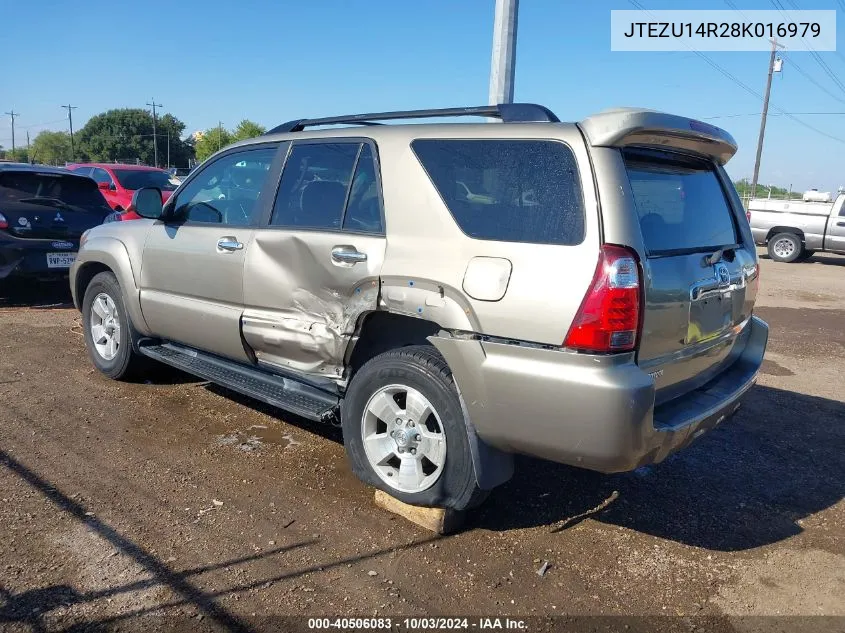 2008 Toyota 4Runner Sr5 V6 VIN: JTEZU14R28K016979 Lot: 40506083