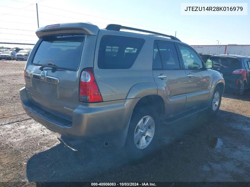 2008 Toyota 4Runner Sr5 V6 VIN: JTEZU14R28K016979 Lot: 40506083