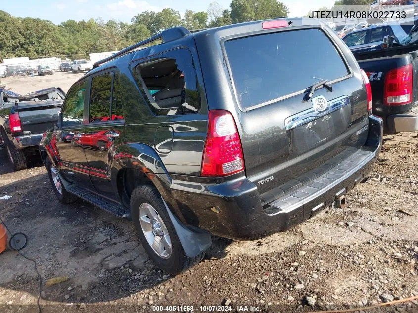 2008 Toyota 4Runner Sr5 V6 VIN: JTEZU14R08K022733 Lot: 40511668