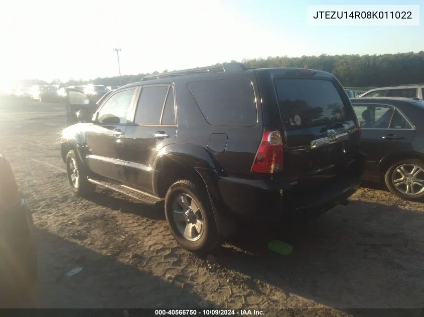 2008 Toyota 4Runner Sr5 V6 VIN: JTEZU14R08K011022 Lot: 40566750