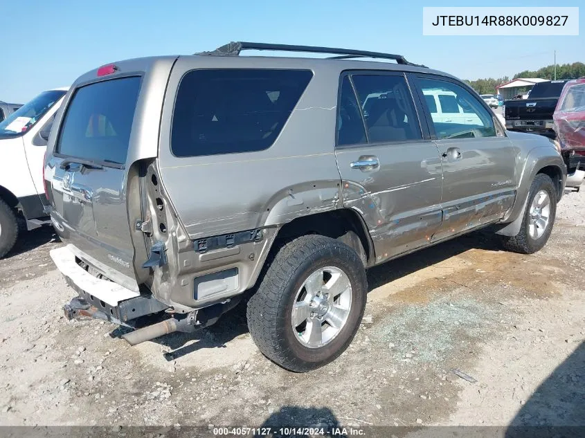 2008 Toyota 4Runner Sr5 V6 VIN: JTEBU14R88K009827 Lot: 40571127